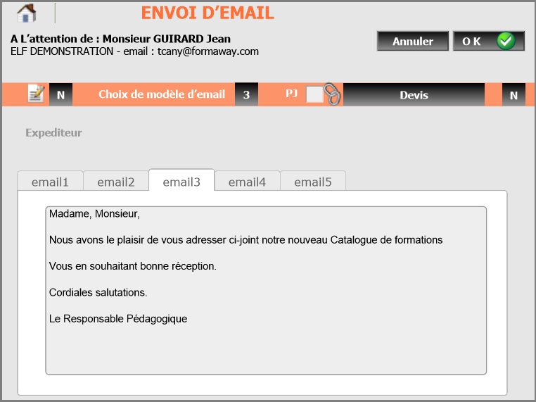 Exemple emailing