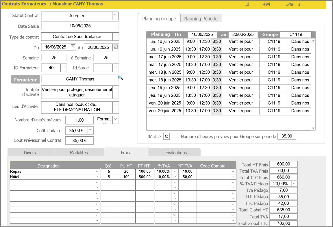 Fiche Contrat Formateur