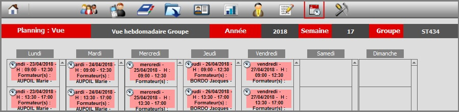 Planning - Vue Hebdo Groupe