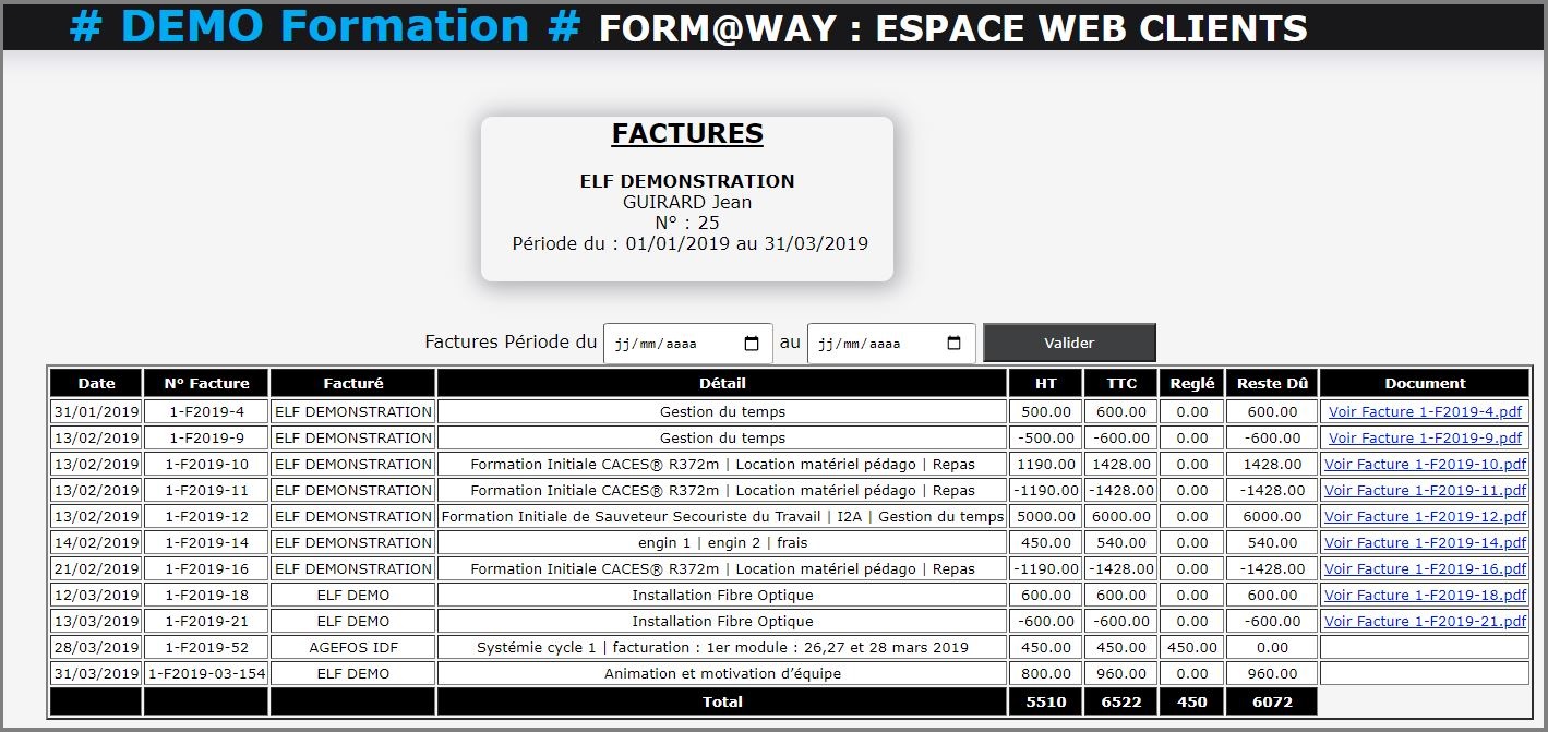 Portail Web Client - Facture
