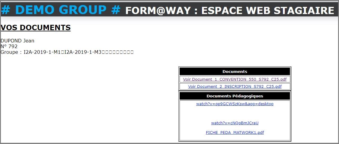 Portail Web Stagiaire - Documents