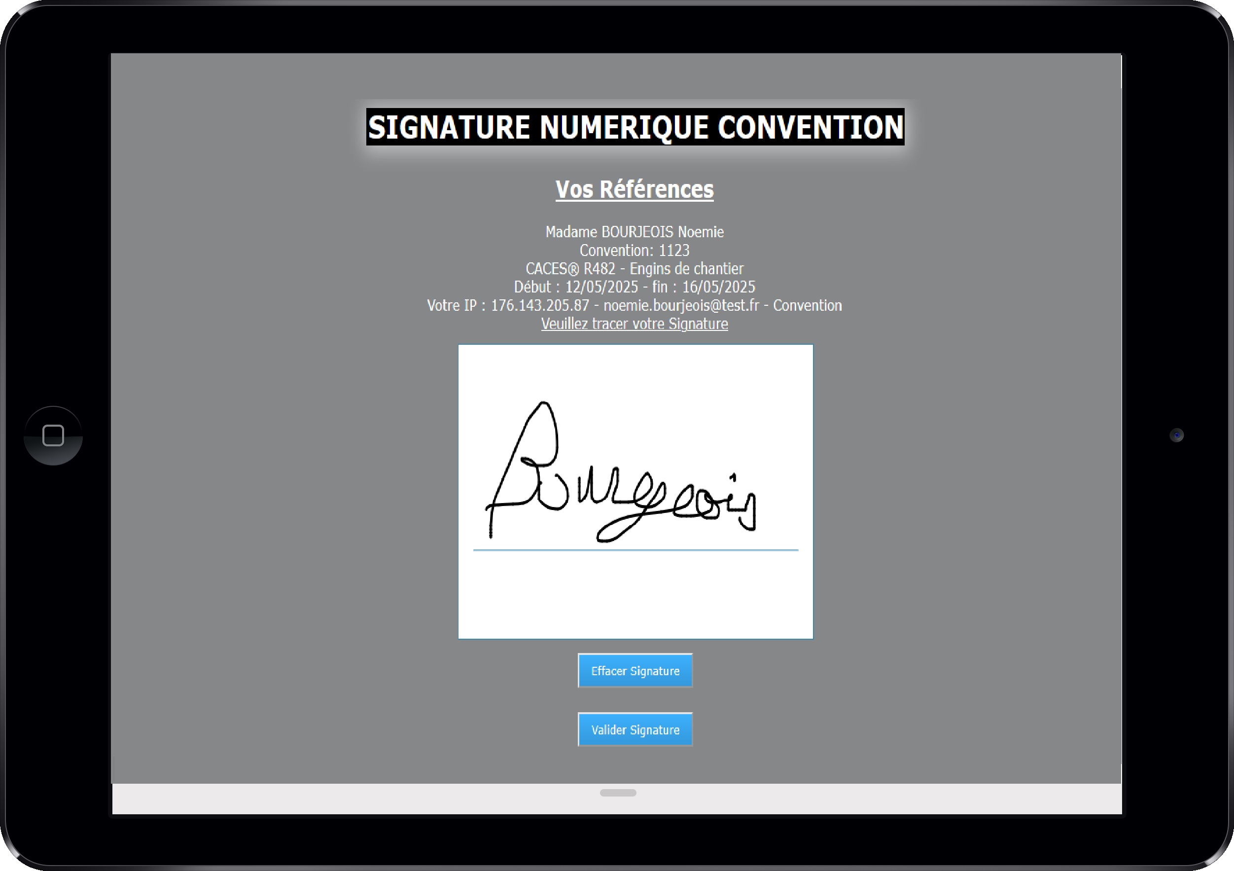 signature du document