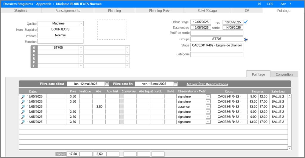Pointage électronique